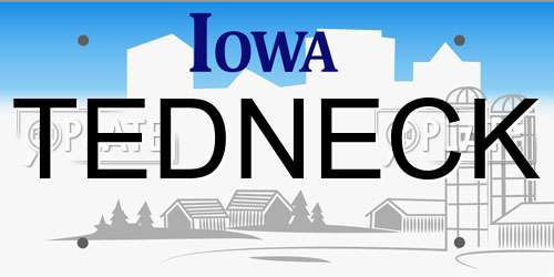 TEDNECK Iowa License Plate
