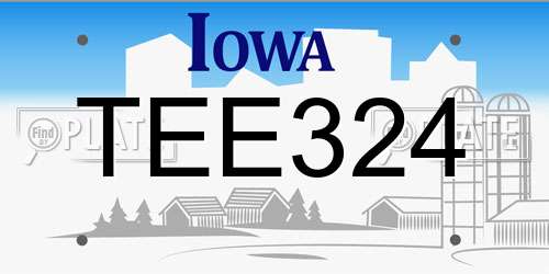 TEE324 Iowa License Plate