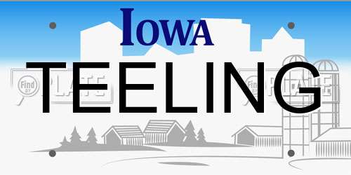 TEELING Iowa License Plate