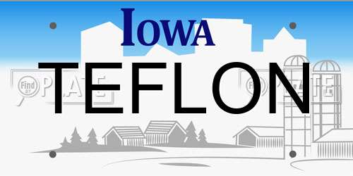 TEFLON Iowa License Plate