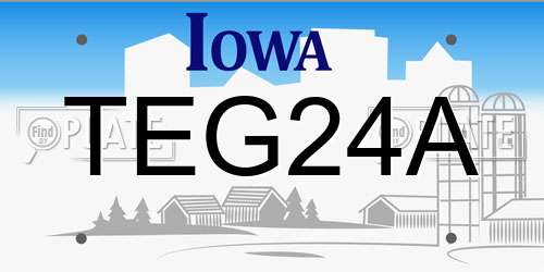 TEG24A Iowa License Plate