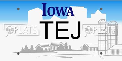 TEJ Iowa License Plate