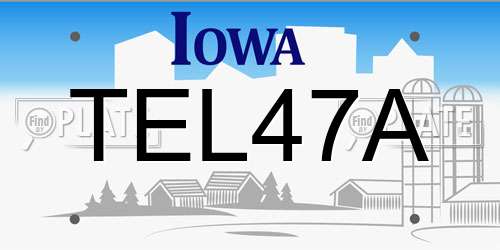 TEL47A Iowa License Plate