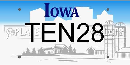 TEN28 Iowa License Plate