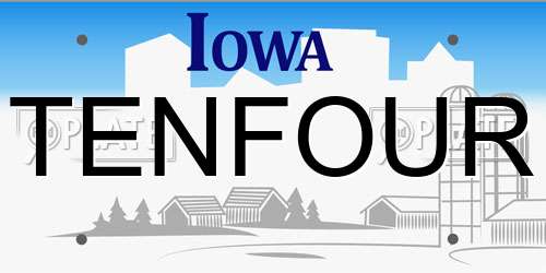 TENFOUR Iowa License Plate