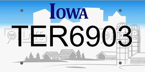 TER6903 Iowa License Plate