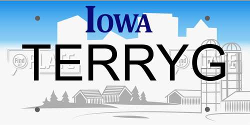 TERRYG Iowa License Plate