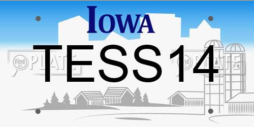 TESS14 Iowa License Plate