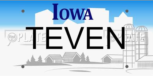 TEVEN Iowa License Plate