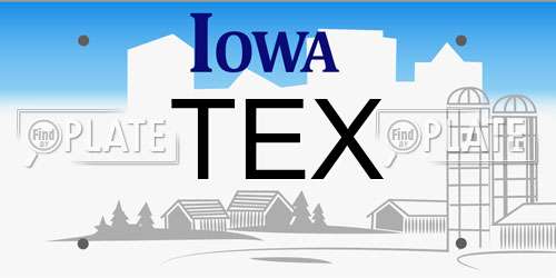TEX Iowa License Plate
