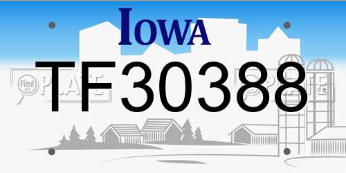 TF30388 Iowa License Plate