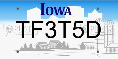 TF3T5D Iowa License Plate