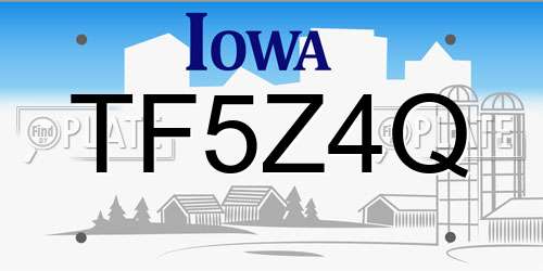 TF5Z4Q Iowa License Plate