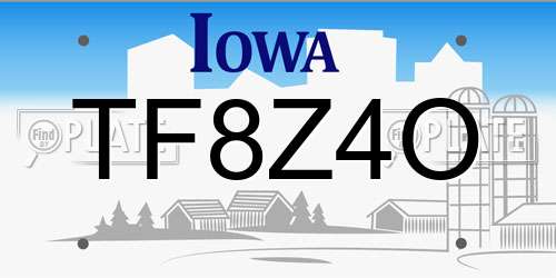 TF8Z4O Iowa License Plate