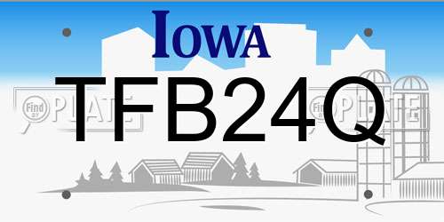 TFB24Q Iowa License Plate