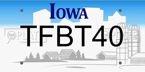 TFBT40 Iowa License Plate