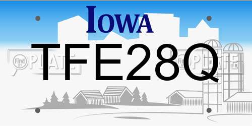 TFE28Q Iowa License Plate