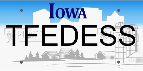 TFEDESS Iowa License Plate