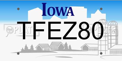 TFEZ80 Iowa License Plate