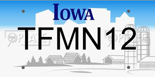 TFMN12 Iowa License Plate