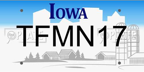 TFMN17 Iowa License Plate