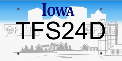 TFS24D Iowa License Plate