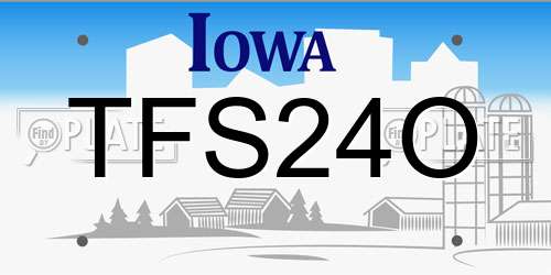 TFS24O Iowa License Plate
