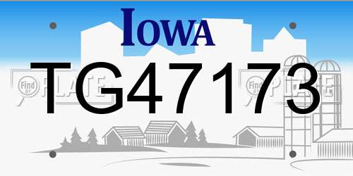TG47173 Iowa License Plate