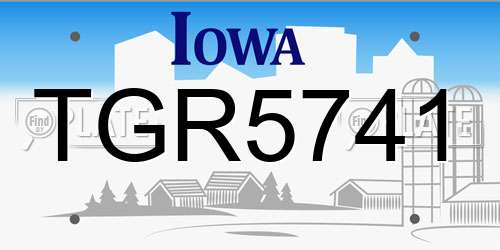 TGR5741 Iowa License Plate