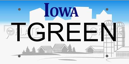 TGREEN Iowa License Plate
