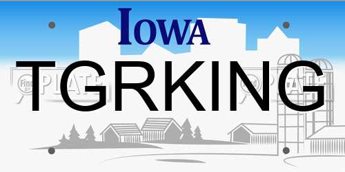 TGRKING Iowa License Plate