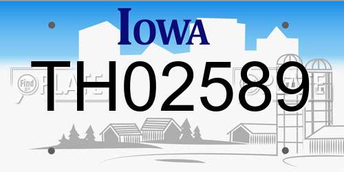 TH02589 Iowa License Plate