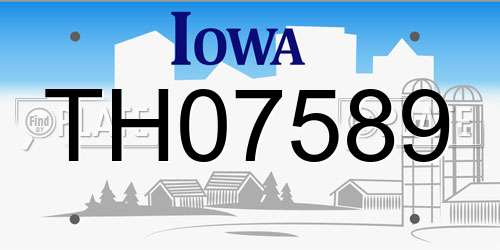TH07589 Iowa License Plate