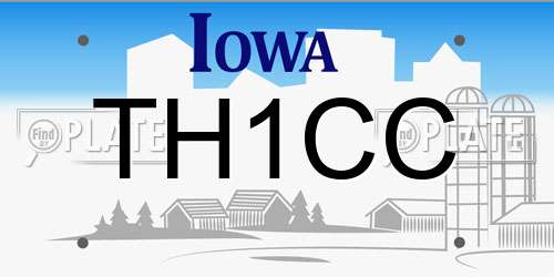 TH1CC Iowa License Plate