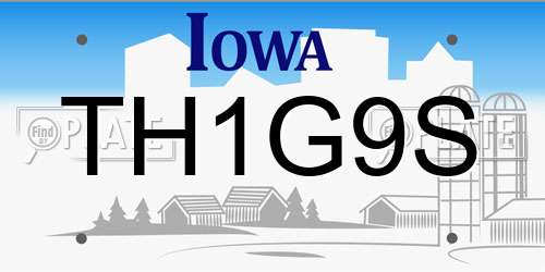 TH1G9S Iowa License Plate