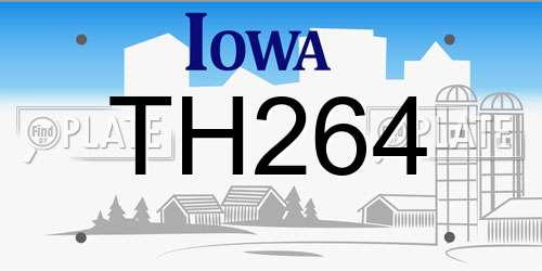 TH264 Iowa License Plate