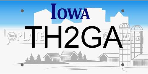 TH2GA Iowa License Plate