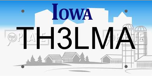 TH3LMA Iowa License Plate