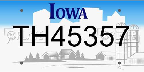 TH45357 Iowa License Plate