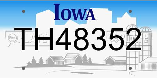 TH48352 Iowa License Plate