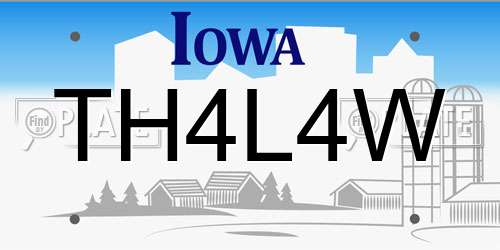 TH4L4W Iowa License Plate