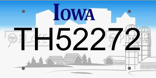 TH52272 Iowa License Plate