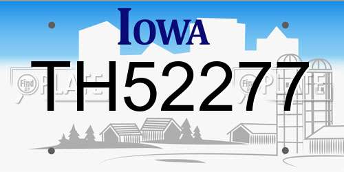 TH52277 Iowa License Plate