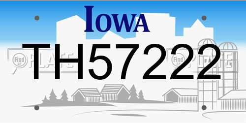 TH57222 Iowa License Plate