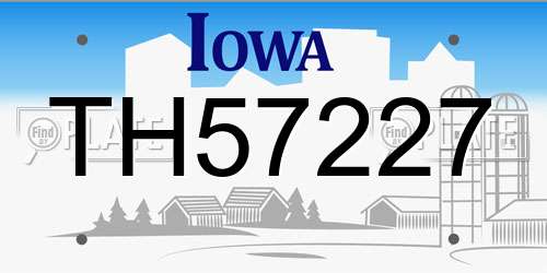 TH57227 Iowa License Plate
