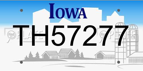 TH57277 Iowa License Plate