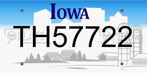 TH57722 Iowa License Plate