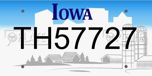 TH57727 Iowa License Plate