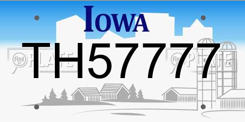 TH57777 Iowa License Plate