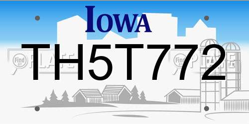 TH5T772 Iowa License Plate
